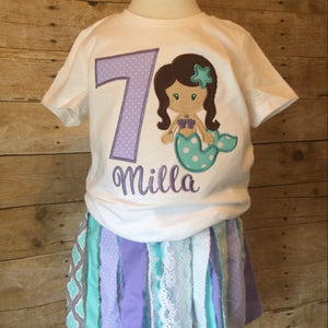 Mermaid Embroidery Shirt Idea