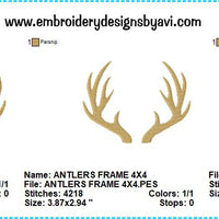 Deer Antlers Machine Embroidery Design Charts