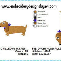 Dacshund Embroidery Design Charts