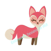 Fox girl embroidery design download