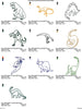 Dinosaur Outlines Silhoutte Machine Embroidery Designs - Set of 10 - Embroidery Designs By AVI