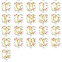 Polka Dot and Curlz Embroidery Monogram Font Set with Bonus - Embroidery Designs By AVI
