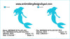 Mermaid III Silhouette Shadow Machine Embroidery Designs 4x4 & 5x7 Instant Download Sale