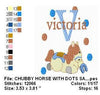 Pony and Dots Machine Embroidery Monogram Fonts Designs Set - Embroidery Designs By AVI