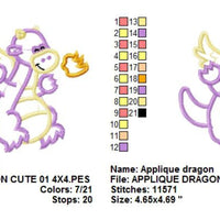 Applique Dragon Machine Embroidery Design - Embroidery Designs By AVI