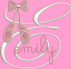 Ballet Slippers Shoes Monogram Fonts Machine Embroidery Design Set - Embroidery Designs By AVI