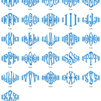 Curly Diamond 3 Three Letter Machine Embroidery Monogram Fonts Designs Set - Embroidery Designs By AVI