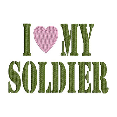 I love heart my Soldier Military Saying Machine Embroidery Design - Embroidery Designs By AVI