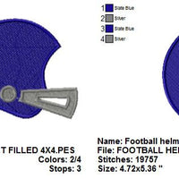 Football Helmet Filled Sports Machine Embroidery Design - Embroidery Designs By AVI