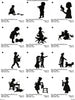 Vintage Children Silhouette Shadows Machine Embroidery Designs Set of 12 - Embroidery Designs By AVI