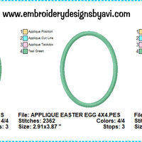 Simple Applique Easter Egg Machine Embroidery Design