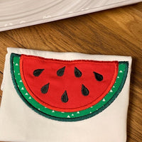 Applique Watermelon Slice Machine Embroidery Design