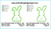 Bunny Rabbit Sitting Applique Machine Embroidery Design Chart