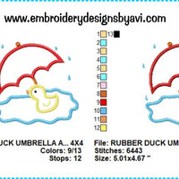 Rubber Duck Applique Embroidery Design Charts