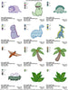 Baby Dinosaurs with fancy fill Machine Embroidery Designs - Set of 12 - Embroidery Designs By AVI
