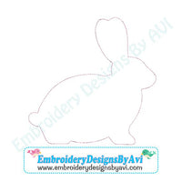 Bunny Rabbit Raggy Applique Machine Embroidery Design