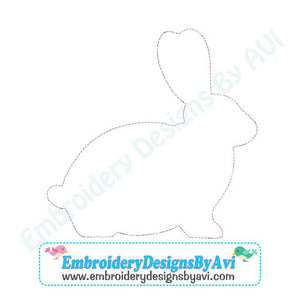 Bunny Rabbit Raggy Applique Machine Embroidery Design