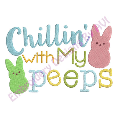 Easter Bunny Peeps Saying Machine Embroidery Design