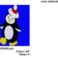 Free Christmas Penguin Machine Embroidery Design - Embroidery Designs By AVI