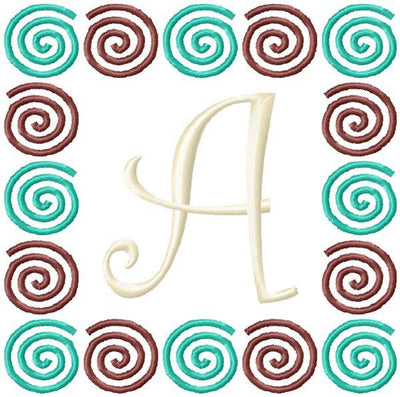 Curlz Swirls Embroidery Monogram Fonts