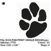 Dog Animal Paw Print Machine Embroidery Design