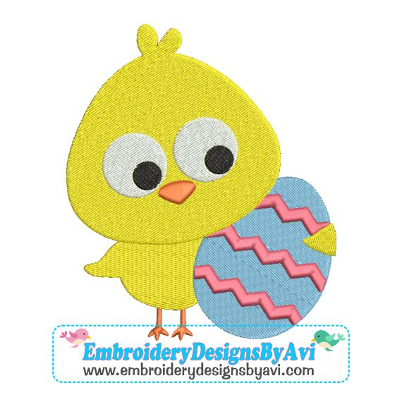 Easter Egg and Chick Machine Embroidery Design - Embroidery Designs By AVI