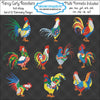 Fancy Curly Rooster Chicken Embroidery Design Set
