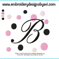 Fancy Fonts and Dots Embroidery Monogram Fonts Chart