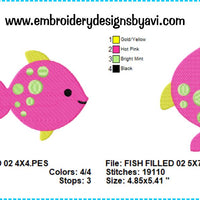 Fish Machine Embroidery Design Chart