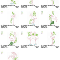 Flamingo Outlines Machine Embroidery Designs Chart 1