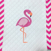 Flamingo Bird Tropical with fill Machine Embroidery Design