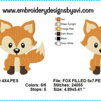 Fox Machine Embroidery Design Chart