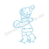 Free Sunbonnet Sue Winter Outline Machine Embroidery Design - Embroidery Designs By AVI
