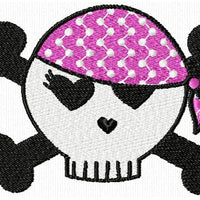 Girl Skull n Bones Star Crown Embroidery Design Set of 10 - Embroidery Designs By AVI