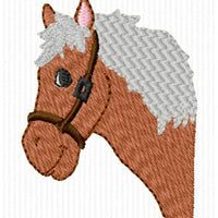 Cute Horse Pony Head Machine Embroidery Design