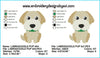 Labradoodle Puppy Dog Machine Embroidery Design Chart