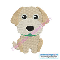 Labradoodle Puppy Dog Machine Embroidery Design