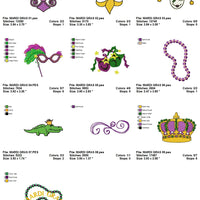 Mardi Gras Party Parade Festival Machine Embroidery Designs Set - Embroidery Designs By AVI