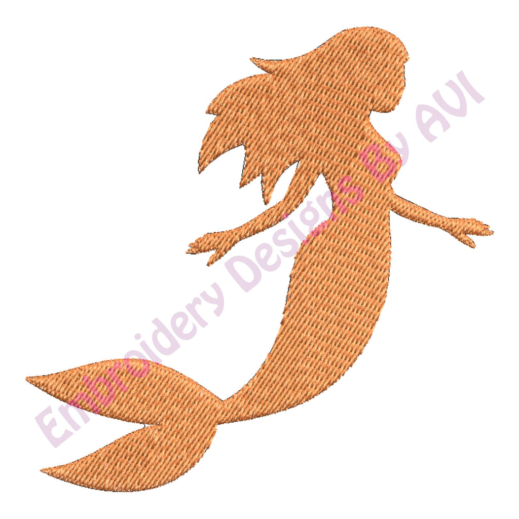 Mermaid II Silhouette Shadow Machine Embroidery Designs 4x4 & 5x7 Instant Download Sale