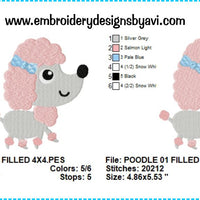 Poodle Embroidery Design Charts