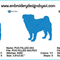Pug Embroidery Design Charts