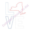 I love New York NY Raggy Applique Outline Silhouette Machine Embroidery Design