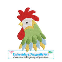 Rooster Head Fancy II Machine Embroidery Design - Embroidery Designs By AVI