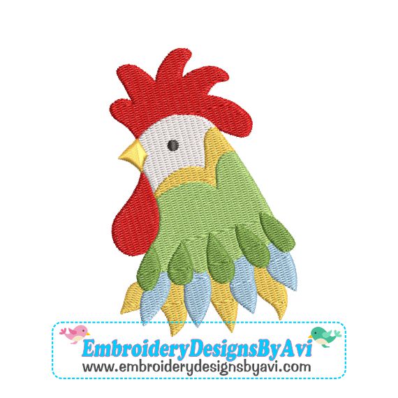 Rooster Head Fancy II Machine Embroidery Design - Embroidery Designs By AVI