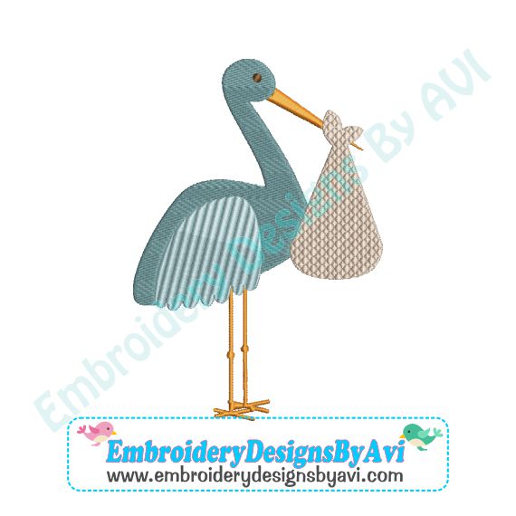 Stork Machine Embroidery Design to Download