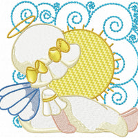 Sunbonnet Angels Quilt Blocks Machine Embroidery Designs Set of 12 - Embroidery Designs By AVI