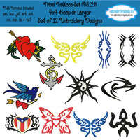 Tattoo Embroidery Designs Set