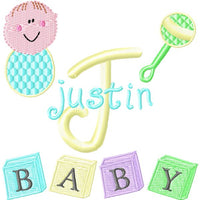 Baby Boy Embroidery Monogram Font CD or USB