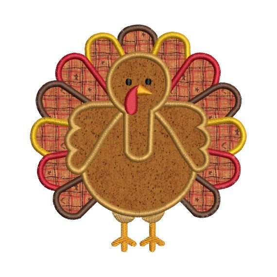 Thanksgiving Fall Turkey Applique II Machine Embroidery Design - Embroidery Designs By AVI