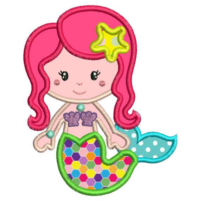 Applique Mermaid Machine Embroidery Design - Embroidery Designs By AVI